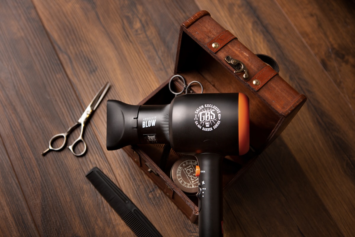 Close-up of classic barber scissors